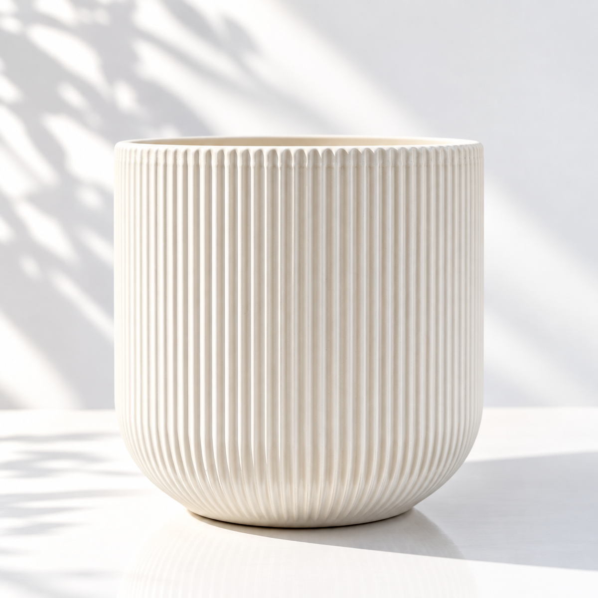 Cannelé Pot Ivory — Ceramic, Matte | No.21 Blooms Dubai
