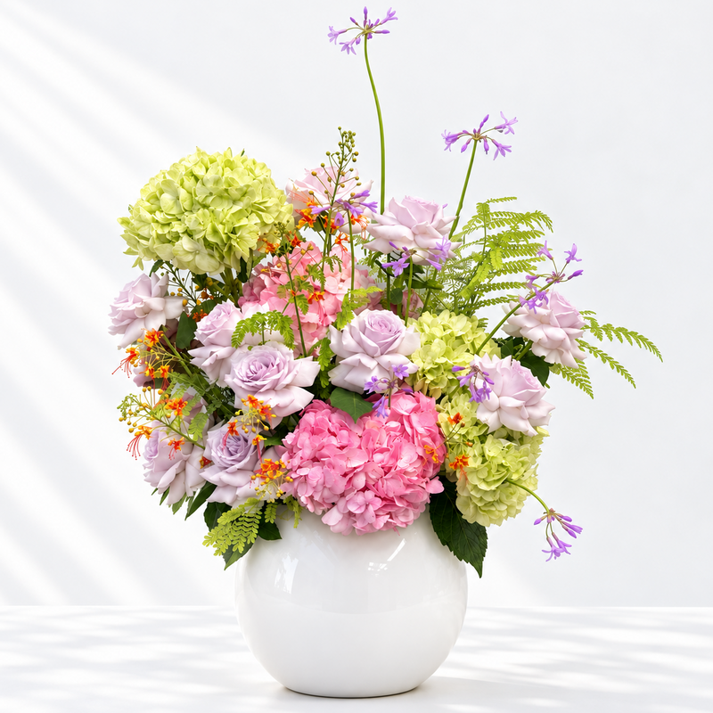 Garden Reverie — Luxury Flower Arrangement in Vase | No.21 Blooms Dubai