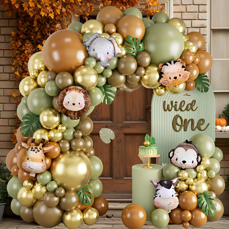Jungle Safari 'Wild One' Balloon Arch