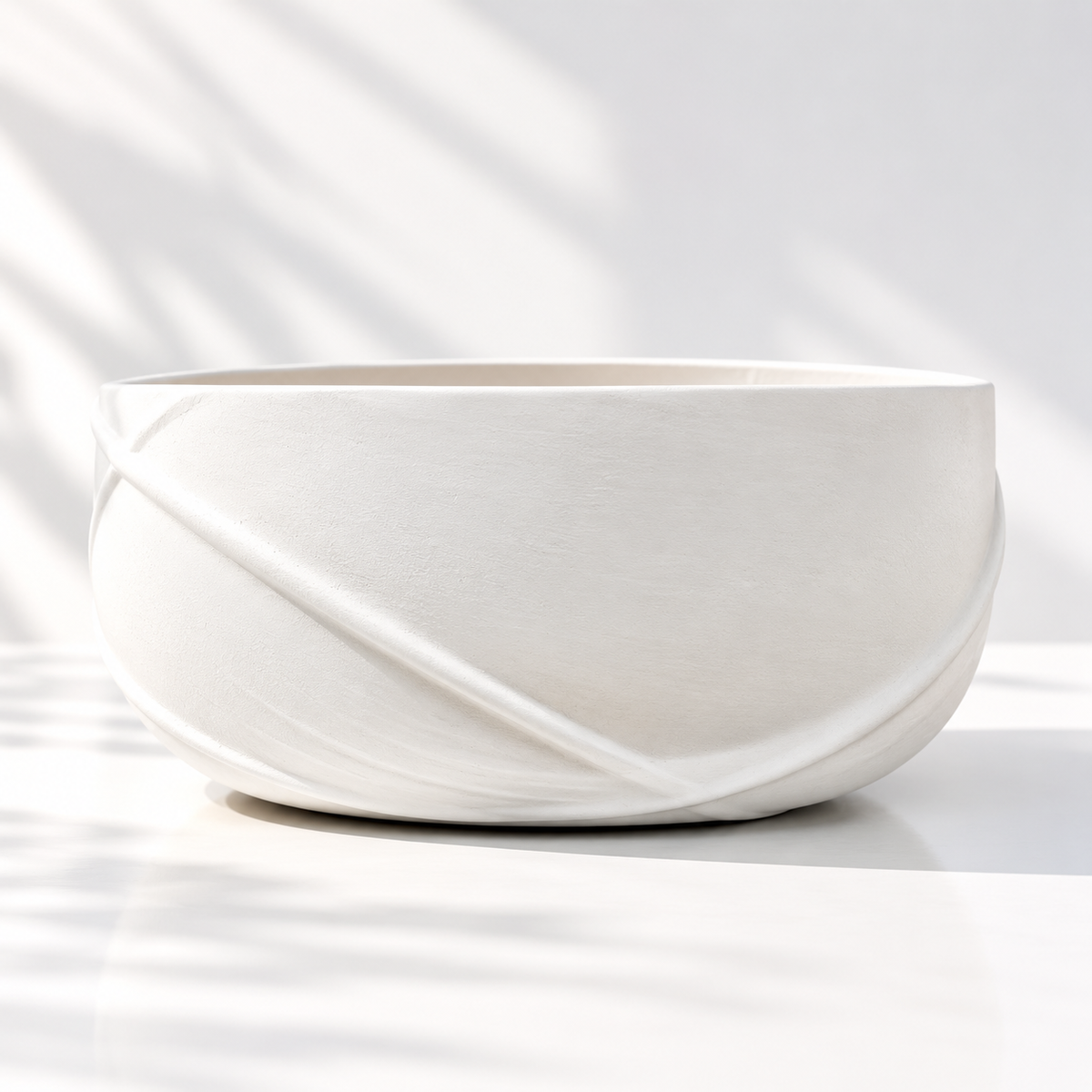 Nappe Bowl — White Ceramic, Matte | No.21 Blooms Dubai