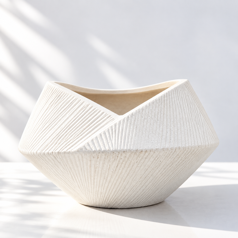 Plié Origami Bowl — Cream Ceramic, Matte | No.21 Blooms Dubai